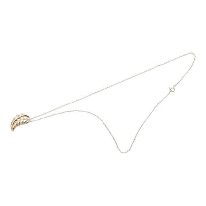 Tiffany & Co Leaf Motif Chain Pendant Necklace Silver 18k Yellow Gold