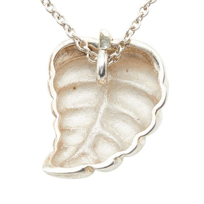 Tiffany & Co Leaf Motif Chain Pendant Necklace Silver 18k Yellow Gold