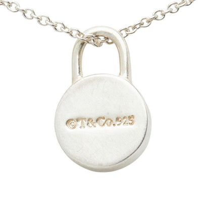 Tiffany & Co Diamond Round Lock Necklace Silver