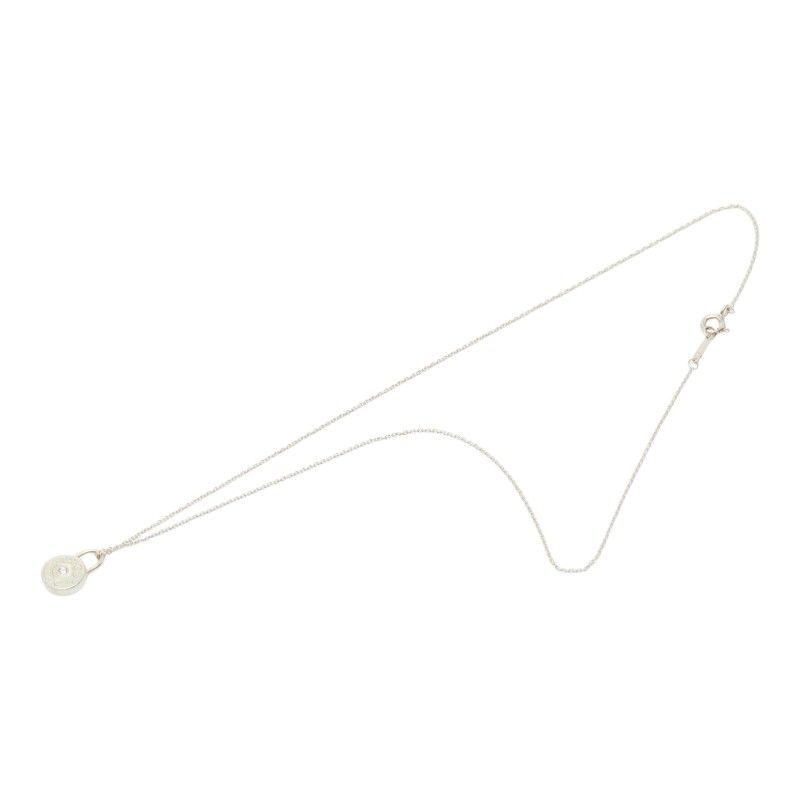 Tiffany & Co Diamond Round Lock Necklace Silver