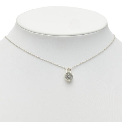 Tiffany & Co Diamond Round Lock Necklace Silver