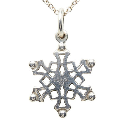 Tiffany & Co Snowflake Pendant Necklace Silver