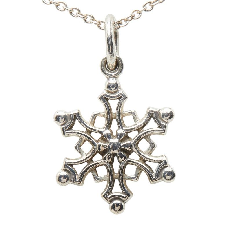 Tiffany & Co Snowflake Pendant Necklace Silver