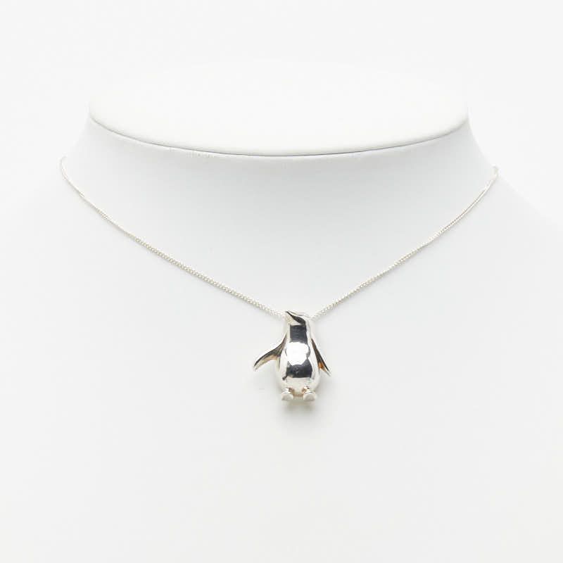 Tiffany & Co Penguin Motif Chain Pendant Necklace Silver