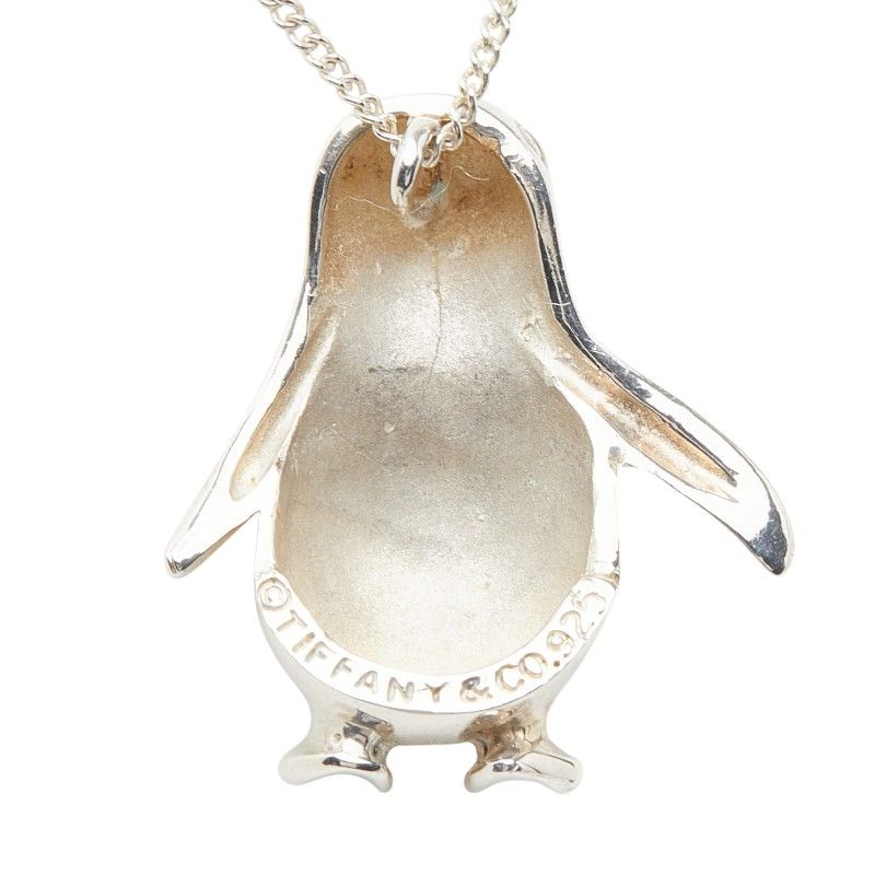Tiffany & Co Penguin Motif Chain Pendant Necklace Silver