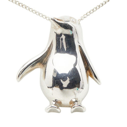 Tiffany & Co Penguin Motif Chain Pendant Necklace Silver