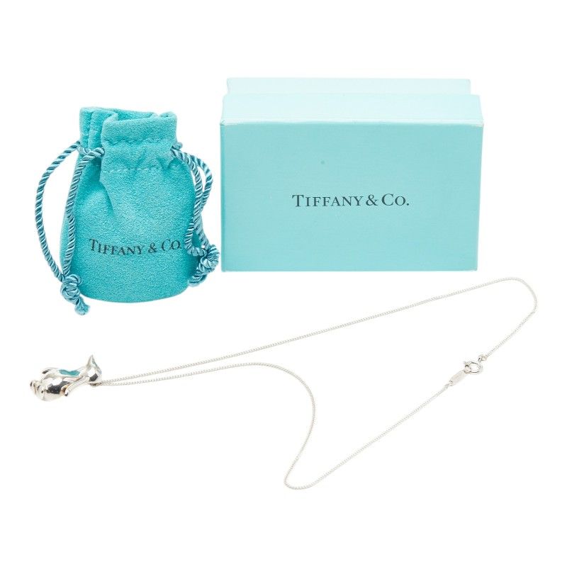 Tiffany & Co Penguin Motif Chain Pendant Necklace Silver