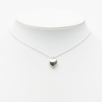 Tiffany & Co Heart Motif Chain Pendant Necklace Silver