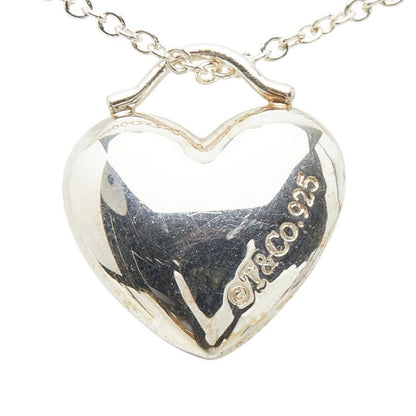 Tiffany & Co Heart Motif Chain Pendant Necklace Silver