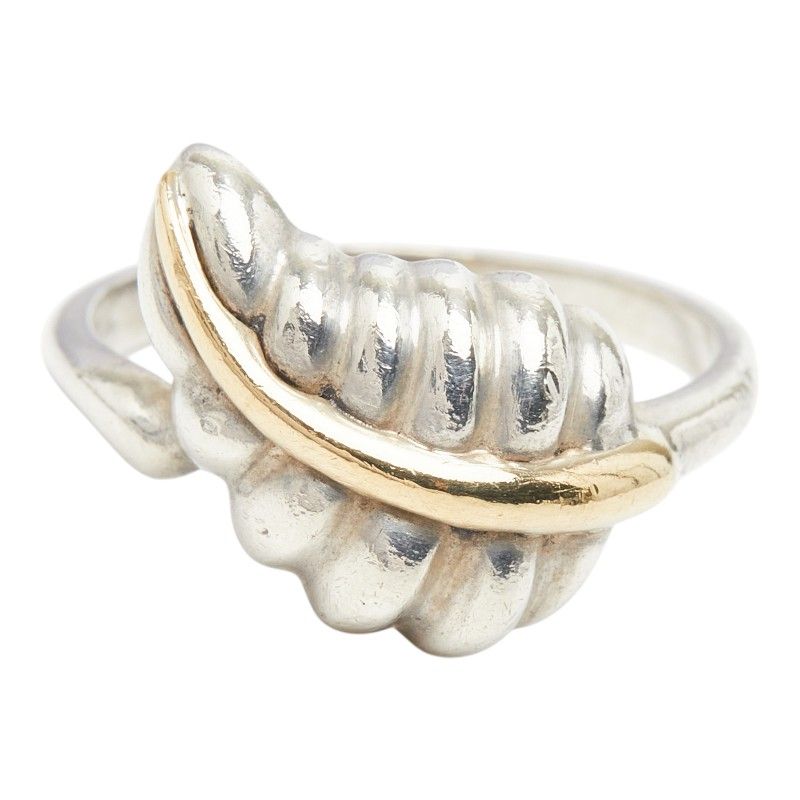 Tiffany & Co Leaf Ring Silver Gold 18k Yellow Combination