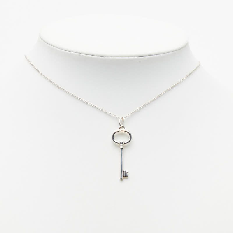 Tiffany & Co Oval Key Chain Pendant Necklace Silver