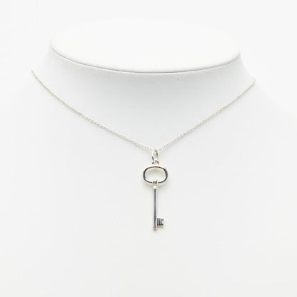 Tiffany & Co Oval Key Chain Pendant Necklace Silver