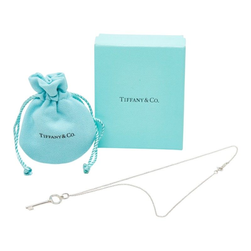Tiffany & Co Oval Key Chain Pendant Necklace Silver