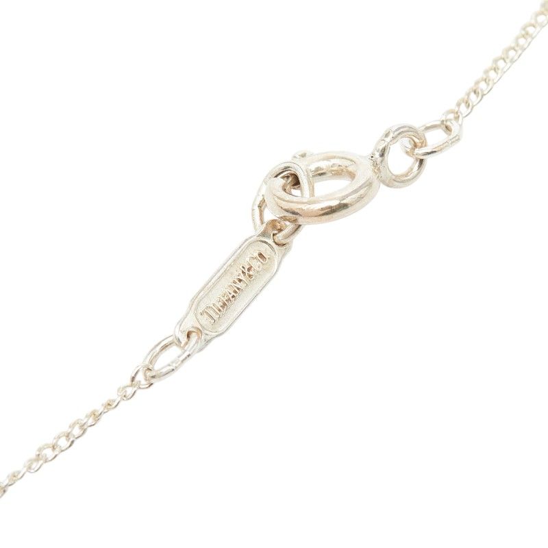 Tiffany & Co Heart Ribbon Chain Pendant Necklace Silver 18k Yellow Gold