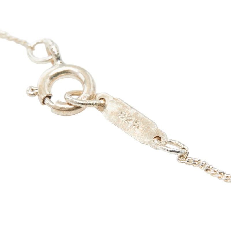 Tiffany & Co Heart Ribbon Chain Pendant Necklace Silver 18k Yellow Gold