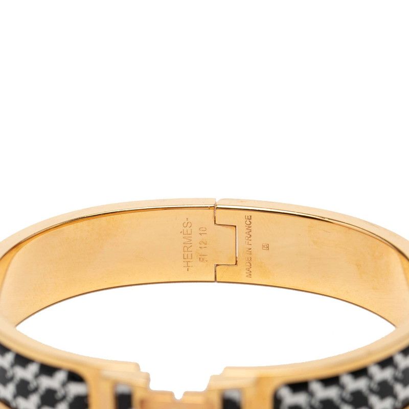 Hermes Click PM Bracelet Gold Multicolor Plated Enamel