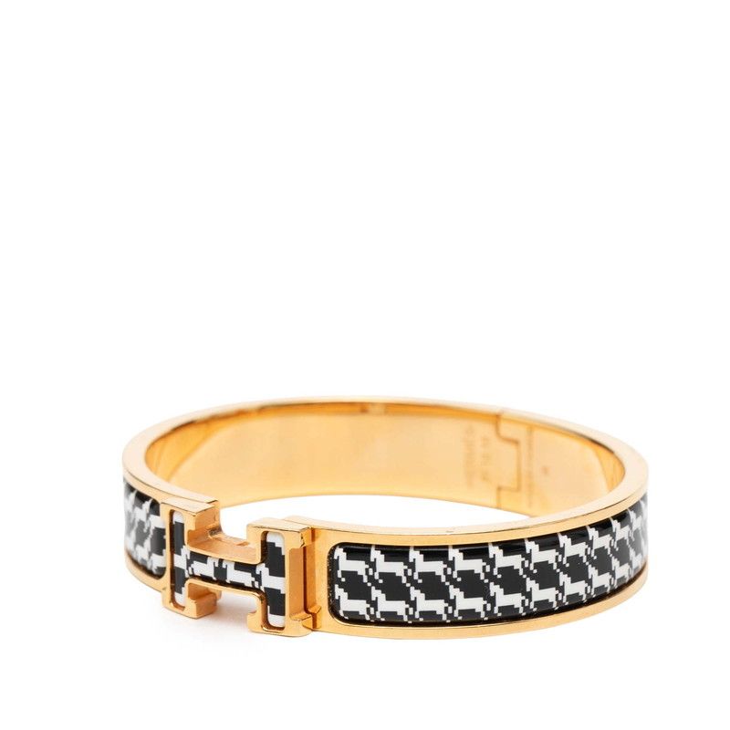 Hermes Click PM Bracelet Gold Multicolor Plated Enamel