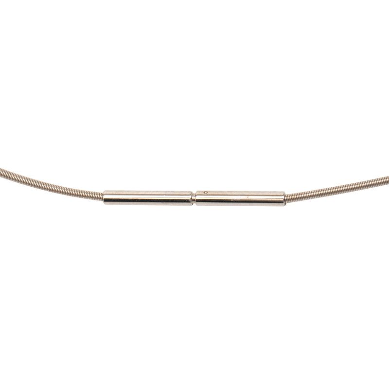 Hermes Cage de Ash Cube Necklace Silver Light Blue Metal