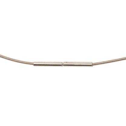 Hermes Cage de Ash Cube Necklace Silver Light Blue Metal