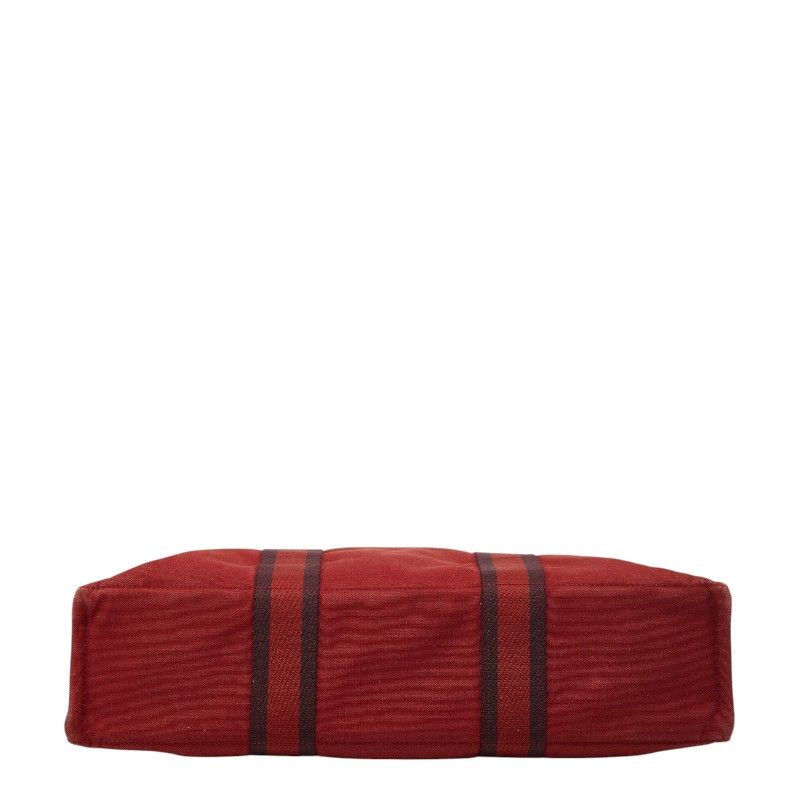 Hermes Fourre Tout MM Tote Red Canvas