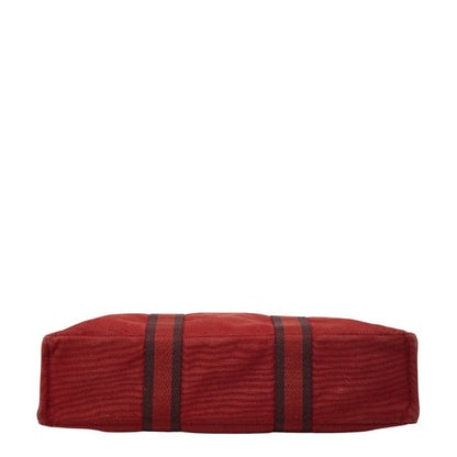 Hermes Fourre Tout MM Tote Red Canvas