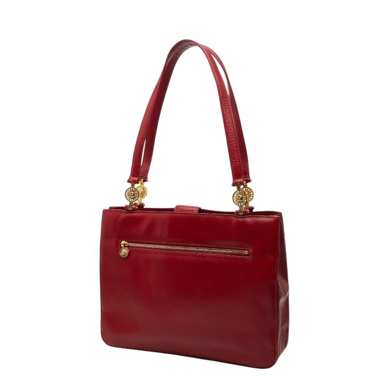 Versace Sunburst Tote Red Leather