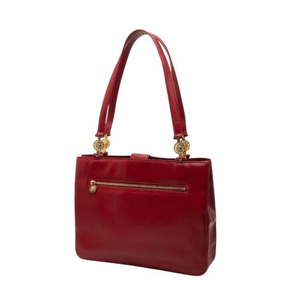 Versace Sunburst Tote Red Leather