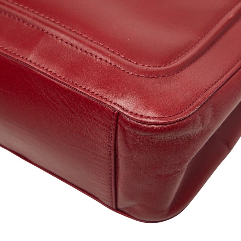 Versace Sunburst Tote Red Leather