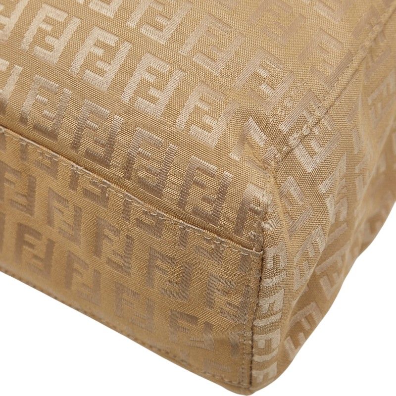 Fendi Zucchino Tote Beige Nylon Leather