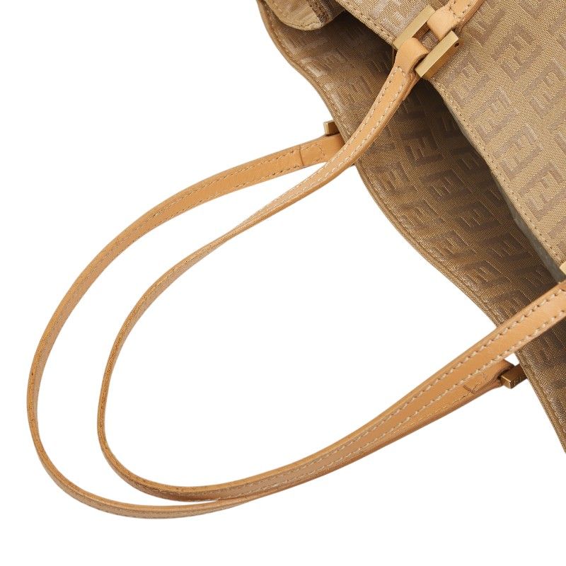 Fendi Zucchino Tote Beige Nylon Leather