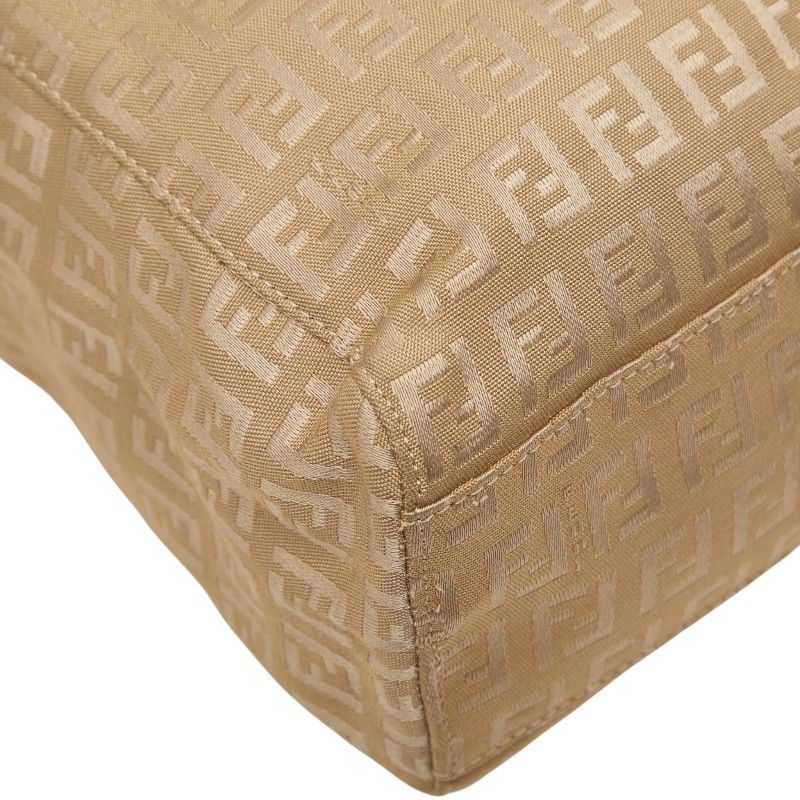 Fendi Zucchino Tote Beige Nylon Leather