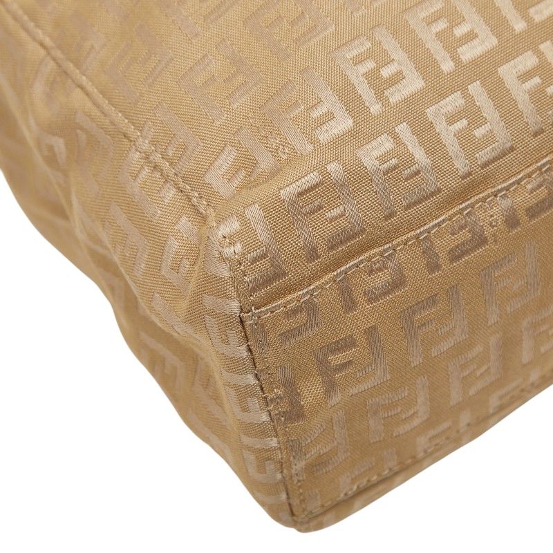 Fendi Zucchino Tote Beige Nylon Leather