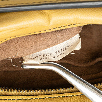 Bottega Veneta Intrecciato Shoulder Bag Khaki Leather