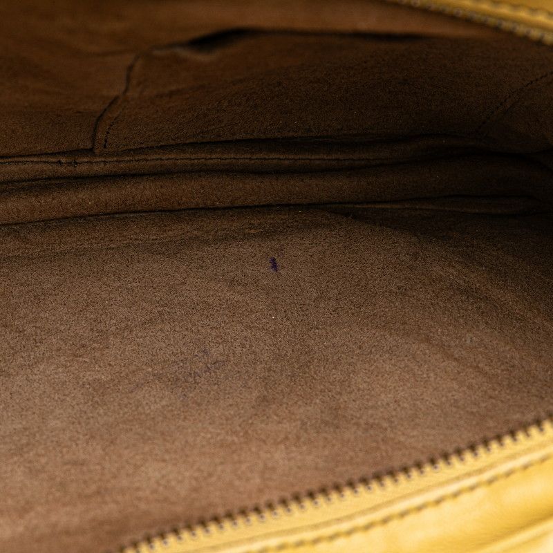 Bottega Veneta Intrecciato Shoulder Bag Khaki Leather