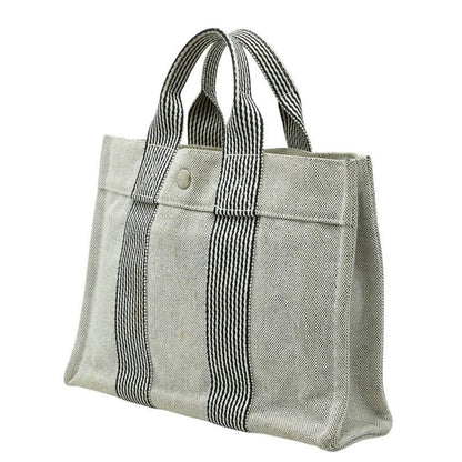 Hermes New Fourre Tout PM Mini Tote Black White Toile Ash