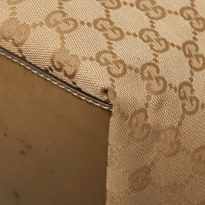 Gucci GG Canvas Handbag Beige Gold