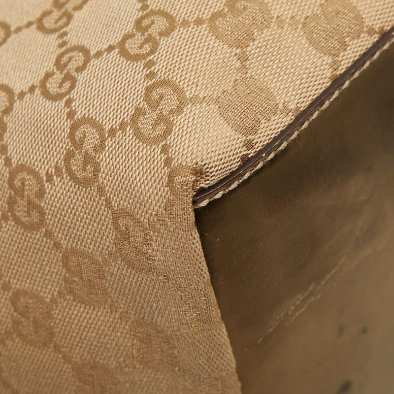 Gucci GG Canvas Handbag Beige Gold