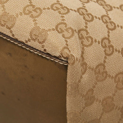Gucci GG Canvas Handbag Beige Gold