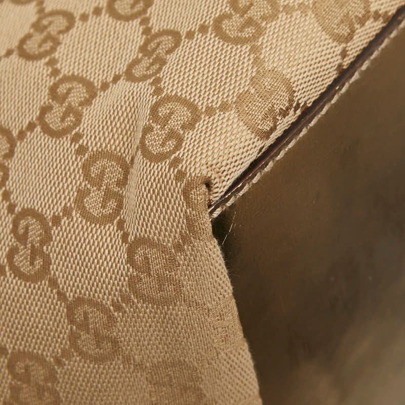 Gucci GG Canvas Handbag Beige Gold