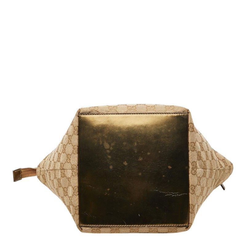 Gucci GG Canvas Handbag Beige Gold