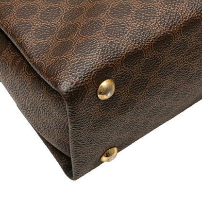 Celine Macadam Business Briefcase Shoulder Bag 2-Way Brown Leather