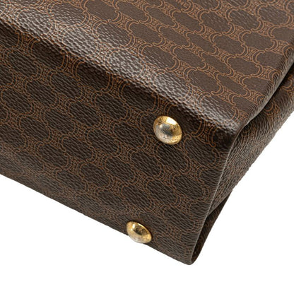 Celine Macadam Business Briefcase Shoulder Bag 2-Way Brown Leather