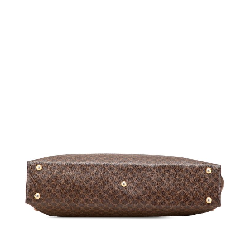 Celine Macadam Business Briefcase Shoulder Bag 2-Way Brown Leather