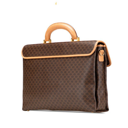 Celine Macadam Business Briefcase Shoulder Bag 2-Way Brown Leather