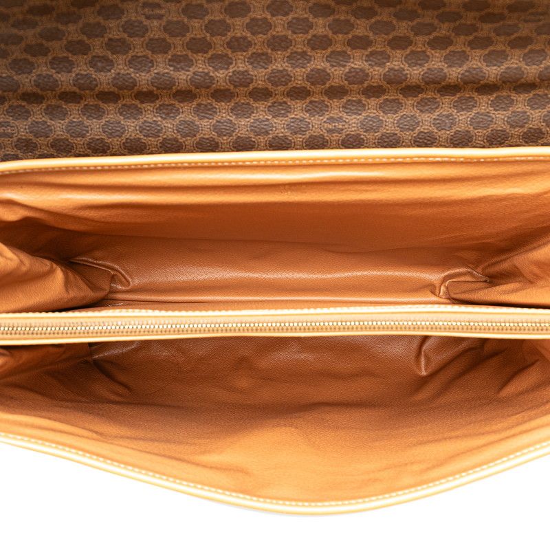 Celine Macadam Business Briefcase Shoulder Bag 2-Way Brown Leather