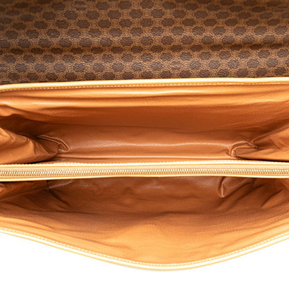 Celine Macadam Business Briefcase Shoulder Bag 2-Way Brown Leather