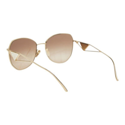 Prada Metal Frame Full Rim Gradient Sunglasses Gold Eyewear