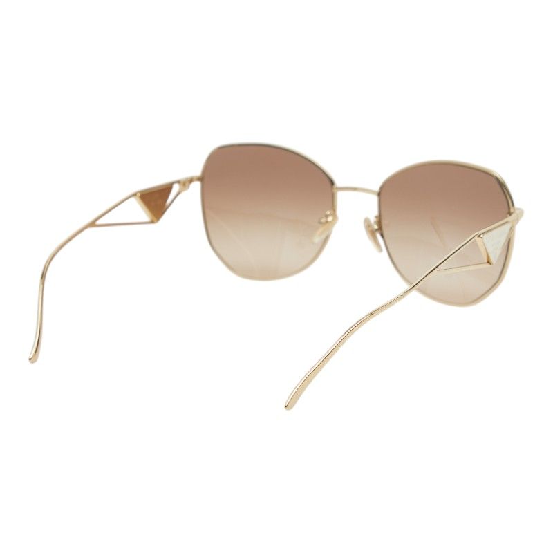 Prada Metal Frame Full Rim Gradient Sunglasses Gold Eyewear
