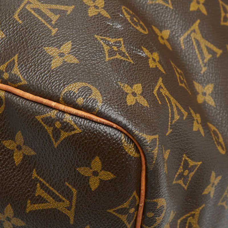 Louis Vuitton Monogram Keepall Bandouliere 55 Boston Bag 2-Way Brown Leather