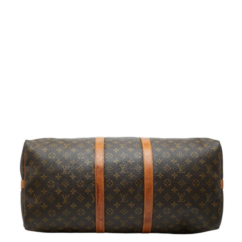 Louis Vuitton Monogram Keepall Bandouliere 55 Boston Bag 2-Way Brown Leather